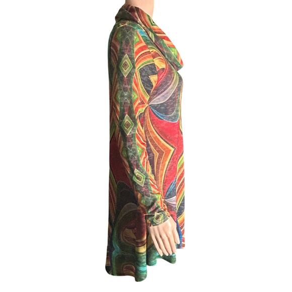 Amma Designs Multi colored cowl neck long tunic/dress size small - Picture 3 of 7